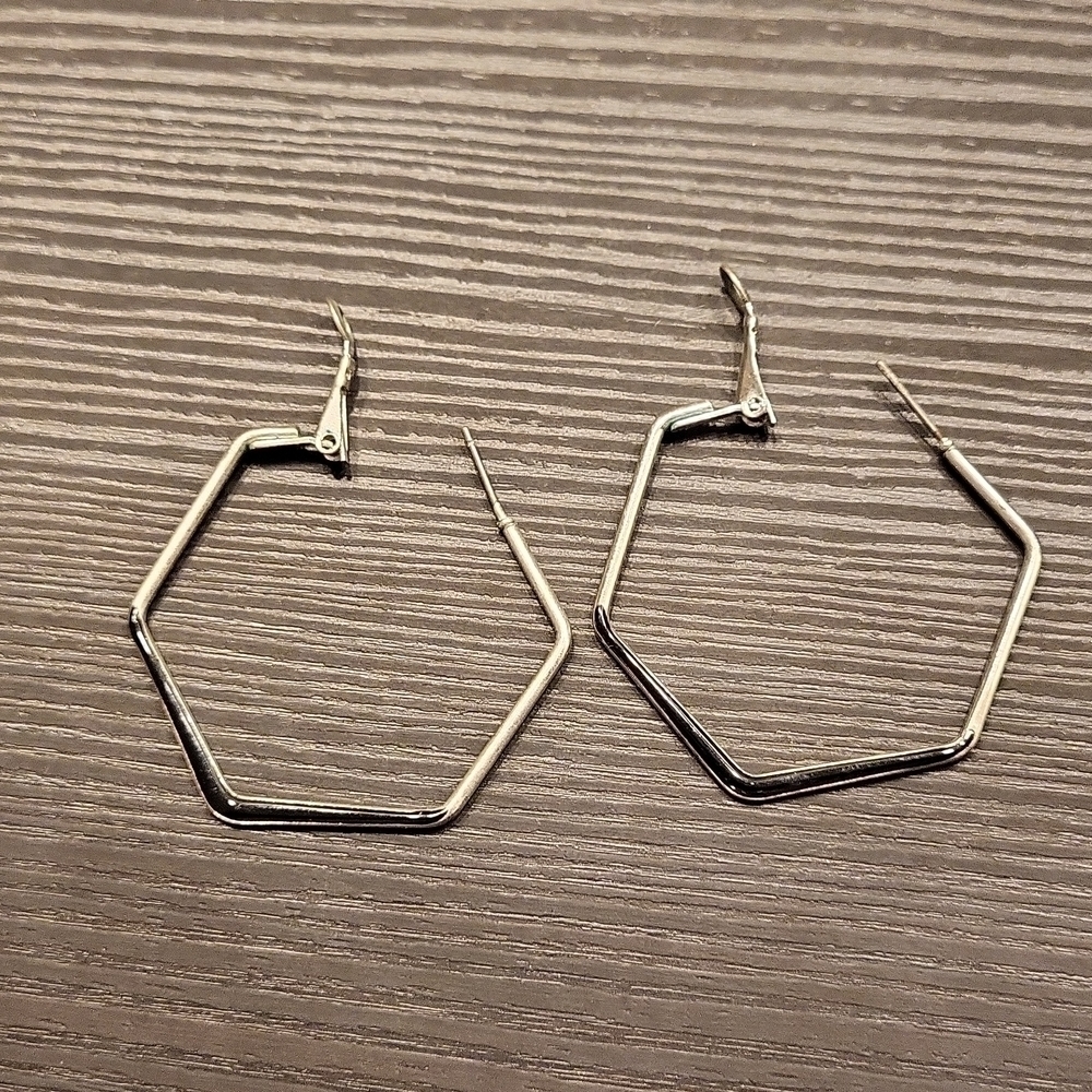 Black and silver earrings